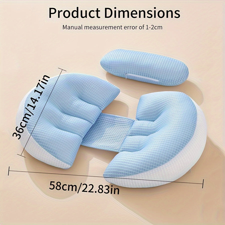 U-Shaped Pregnancy Pillow for Side Sleeping Support Waist Abdominal Cushion