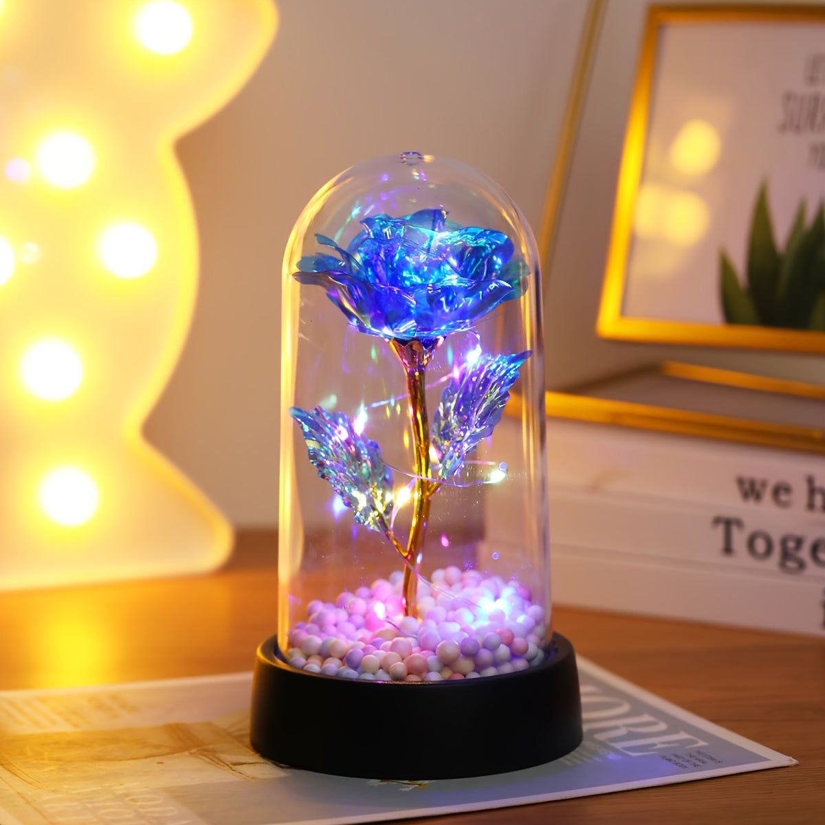 LED Rose Flower Night Light Battery Operated for Bedroom Decor Gifts