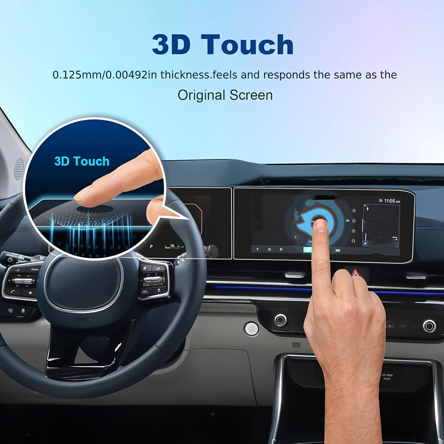 2pcs Tempered Glass Screen Protector for 12.3-Inch GPS Navigation and Speedometer