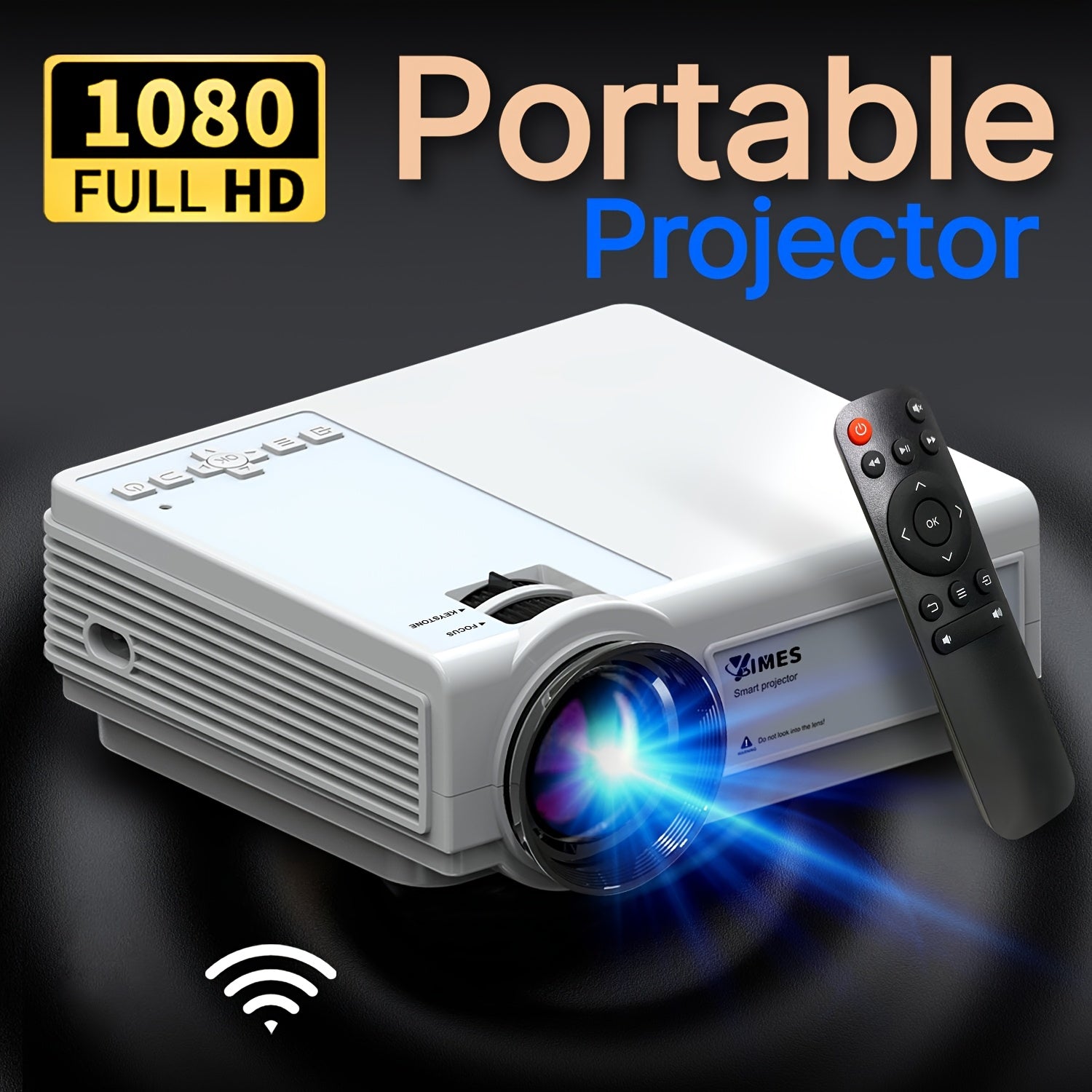 Multimedia Projector with WiFi 1080P Support Portable Home Theater