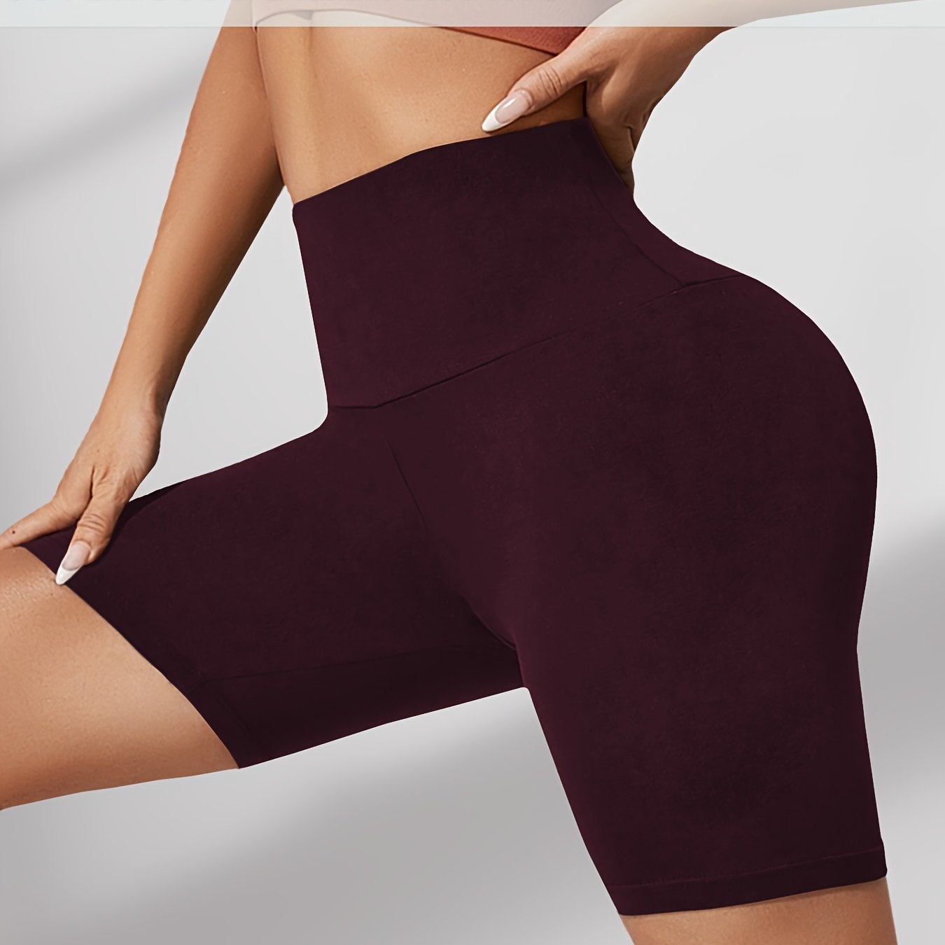 Women High-Waisted Biker Shorts Stretchy No-See-Through Summer Athletic