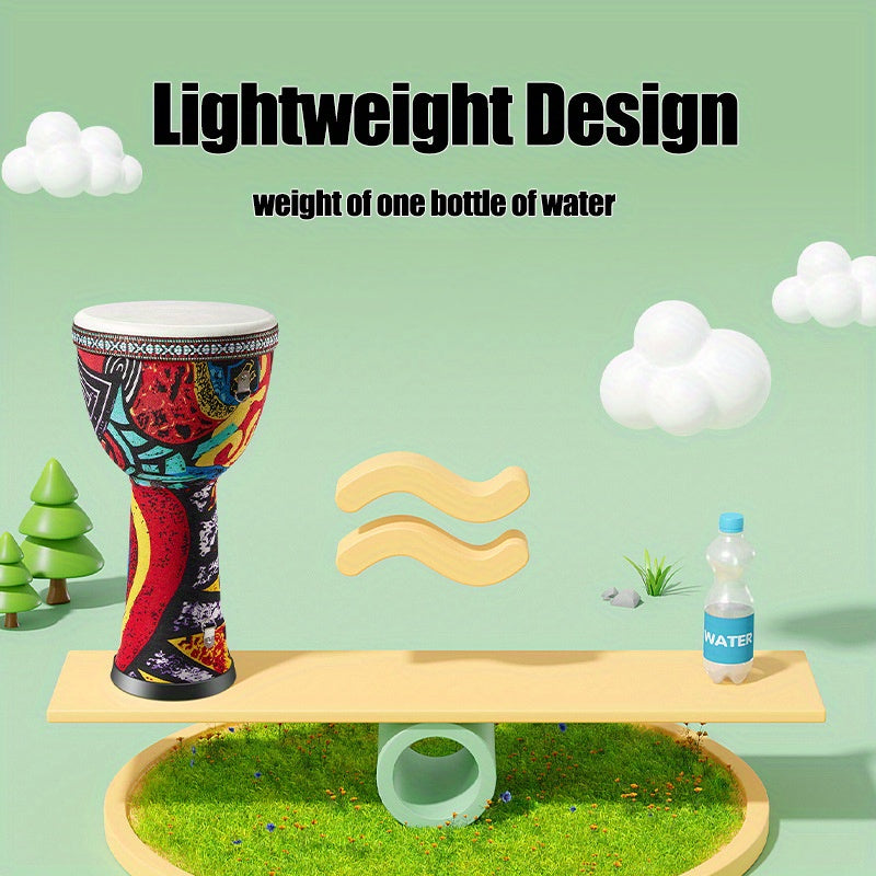 Afrika davul 20.32cm Qo‘l perkussion asbobi, musiqa va ko‘ngilochar uchun jonli Afrika naqshlari bilan