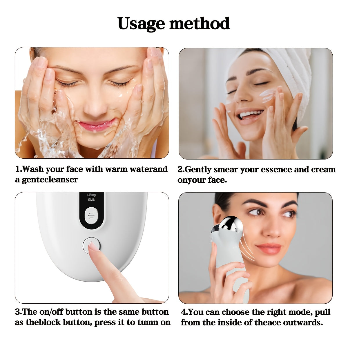 3 rejim, 9 intensivlik darajasi bilan yuz va bo'yin massaj qiluvchi - USB orqali zaryadlanadigan, dam olish va teri parvarishi uchun ideal - ayollar uchun mukammal sovg'a.
