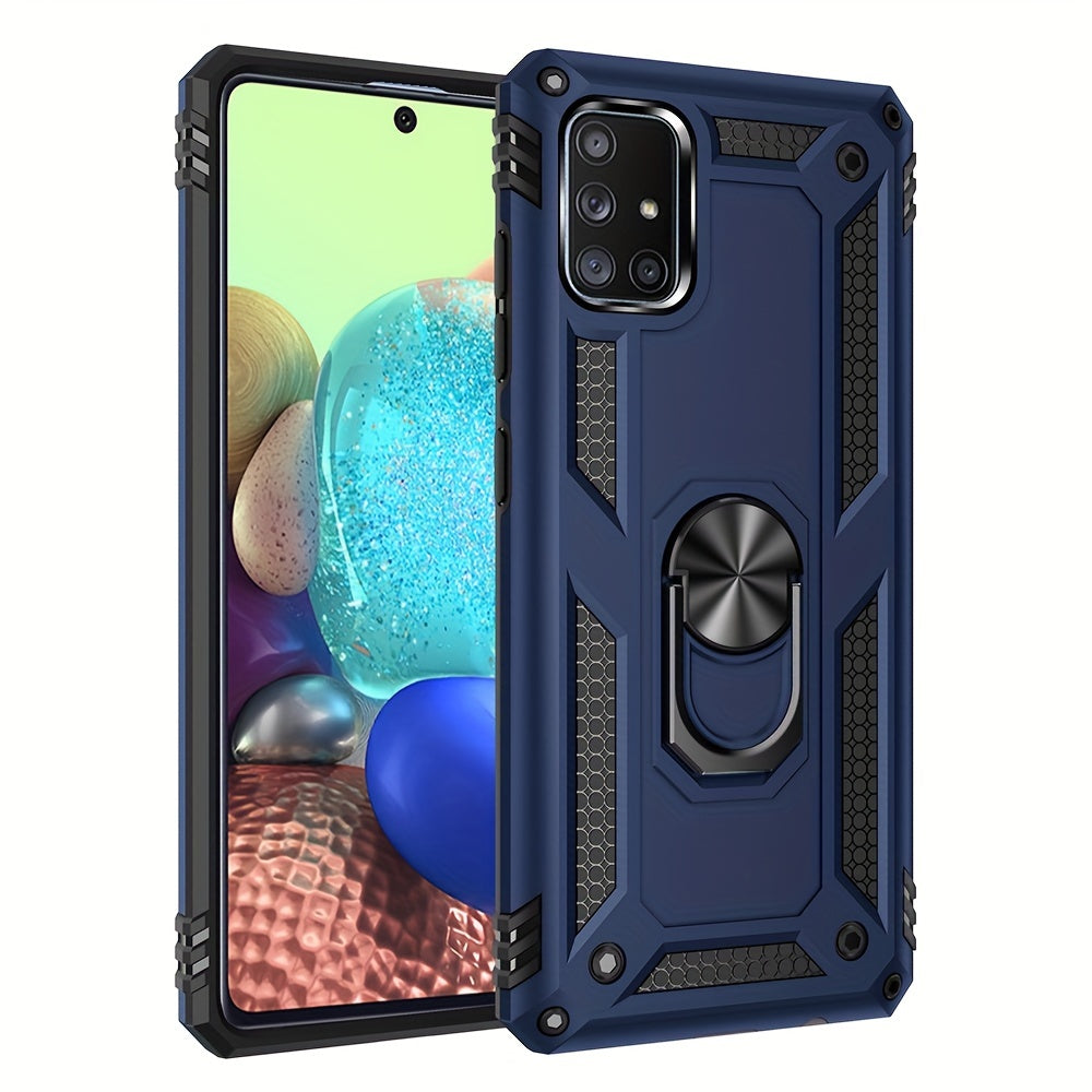 Shockproof Phone Case for Samsung Galaxy A Series with Ring Kickstand and Air Cushion Protection