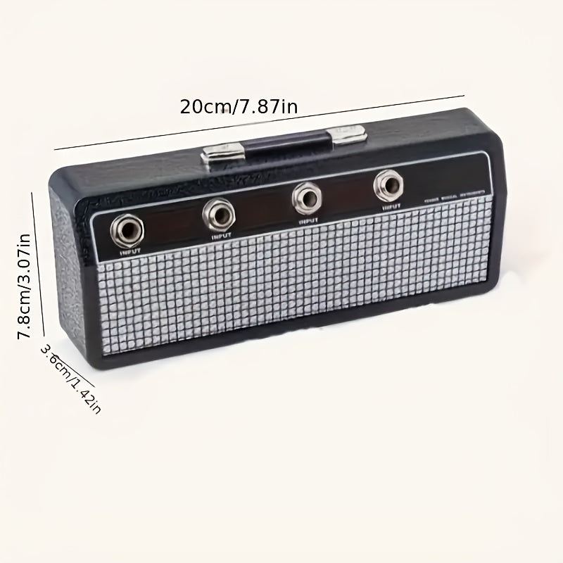 Juego de 4 llaveros creativos de metal con altavoz y kit de montaje en pared para decoración del hogar