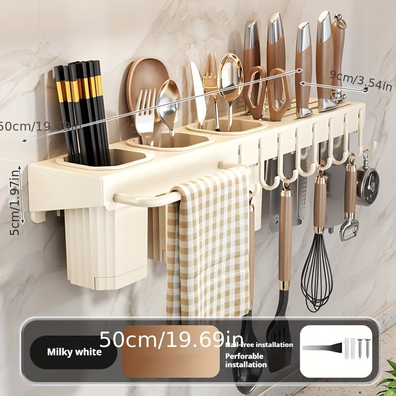 Organizador de almacenamiento para herramientas de cocina, soporte de pared para utensilios y cuchillos
