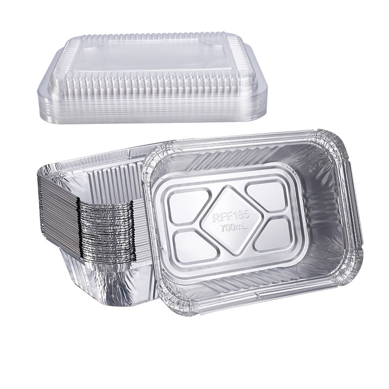 Rectangular Aluminum Foil Pan with Lid 20/50pcs Heavy Duty Disposable Baking Cooking