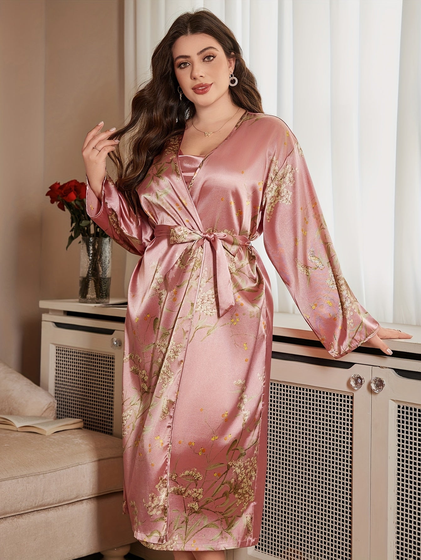 Женский набор из полиэстера: халат из 2 предметов с капюшоном, топ и халат для сна и отдыха, дышащий комплект ночной одежды