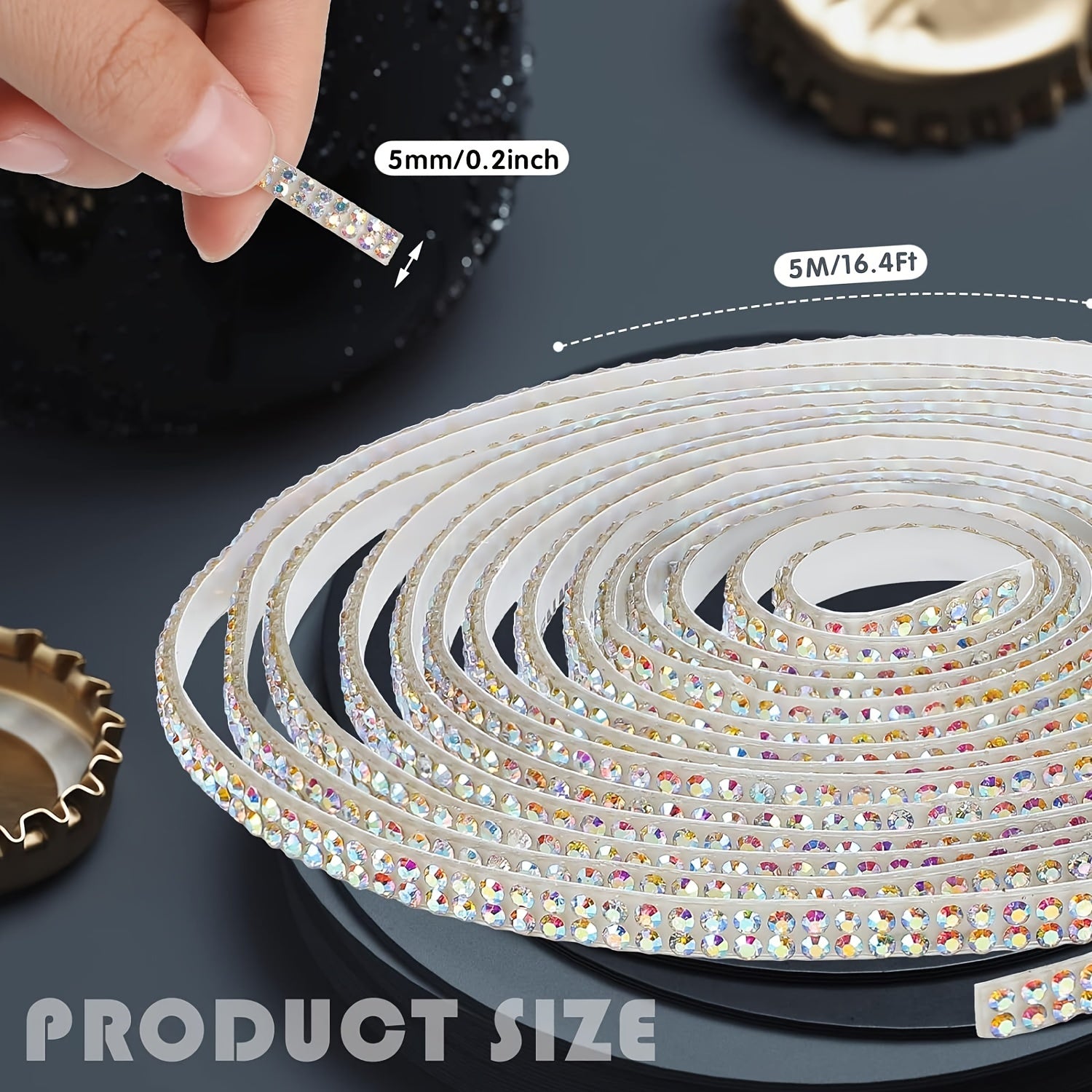 DIY Rhinestone Car Trim Strips Self-Adhesive Glitter Molding Stickers for Interior and Exterior Decor
