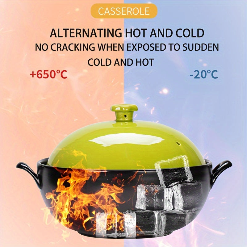 Керамическое кастрюля XIN TIAN LI - Выдерживает высокие температуры, подходит для газовых плит и духовок, отлично подходит для супов и рагу, вмещает 94,7 унции (достаточно на 3-5 порций)