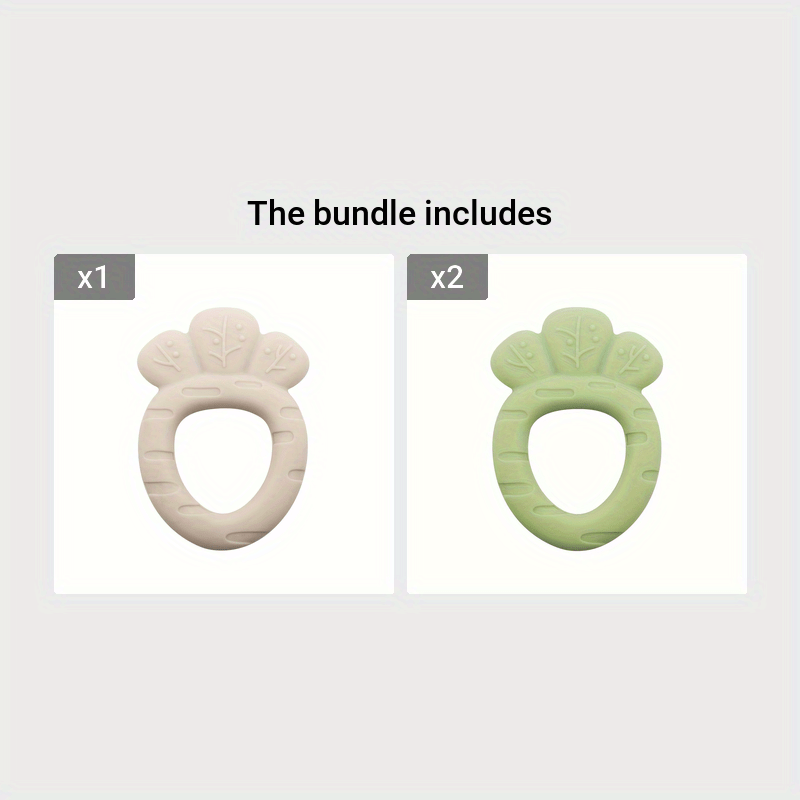 Mordedor de silicona para niños en forma de zanahoria, libre de BPA, de grado alimenticio, fácil de lavar, calmante para encías sensibles