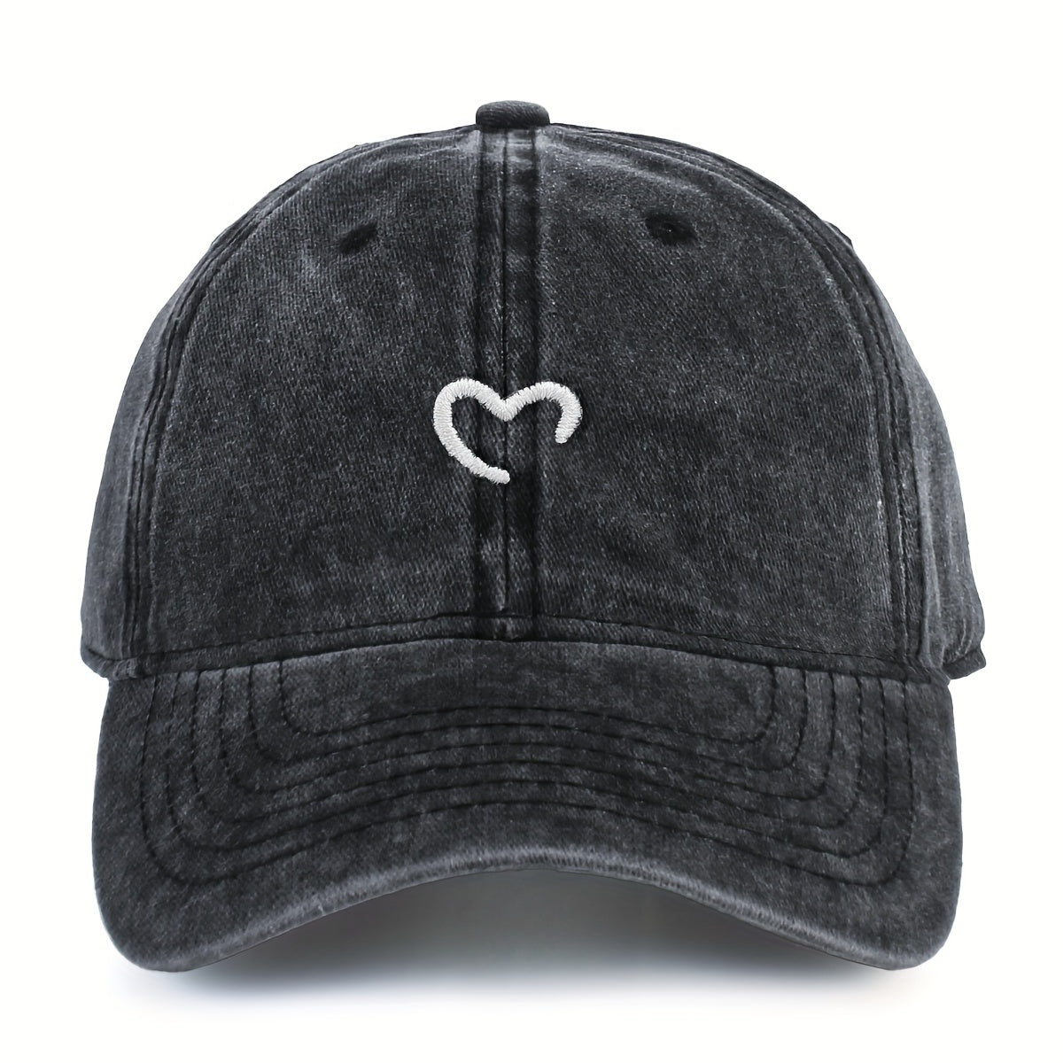 Women's Embroidered Heart Baseball Cap Adjustable Sun Protection Urban Vacation