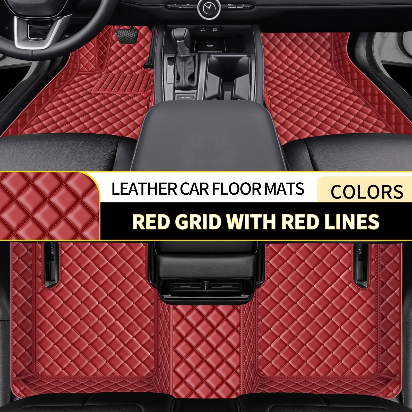 Car Floor Mat Waterproof PU Leather All-Weather Durable for Left-Hand Drive