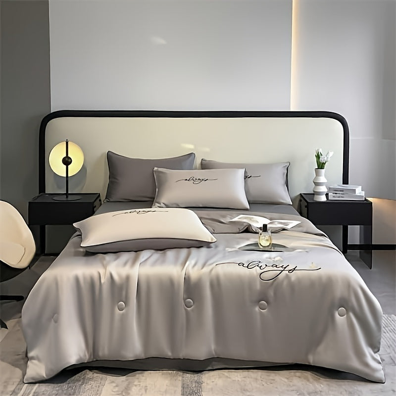 Viscose Embroidered Summer Blanket for Air-Conditioned Rooms Single Quilt