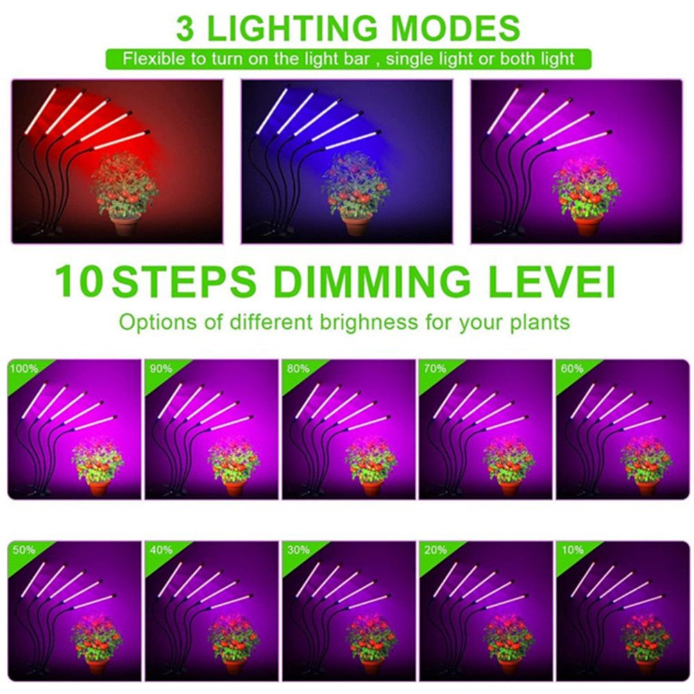 LED Grow Light with One or Four Heads Full Spectrum Indoor Plant Lighting for Greenhouse and Home