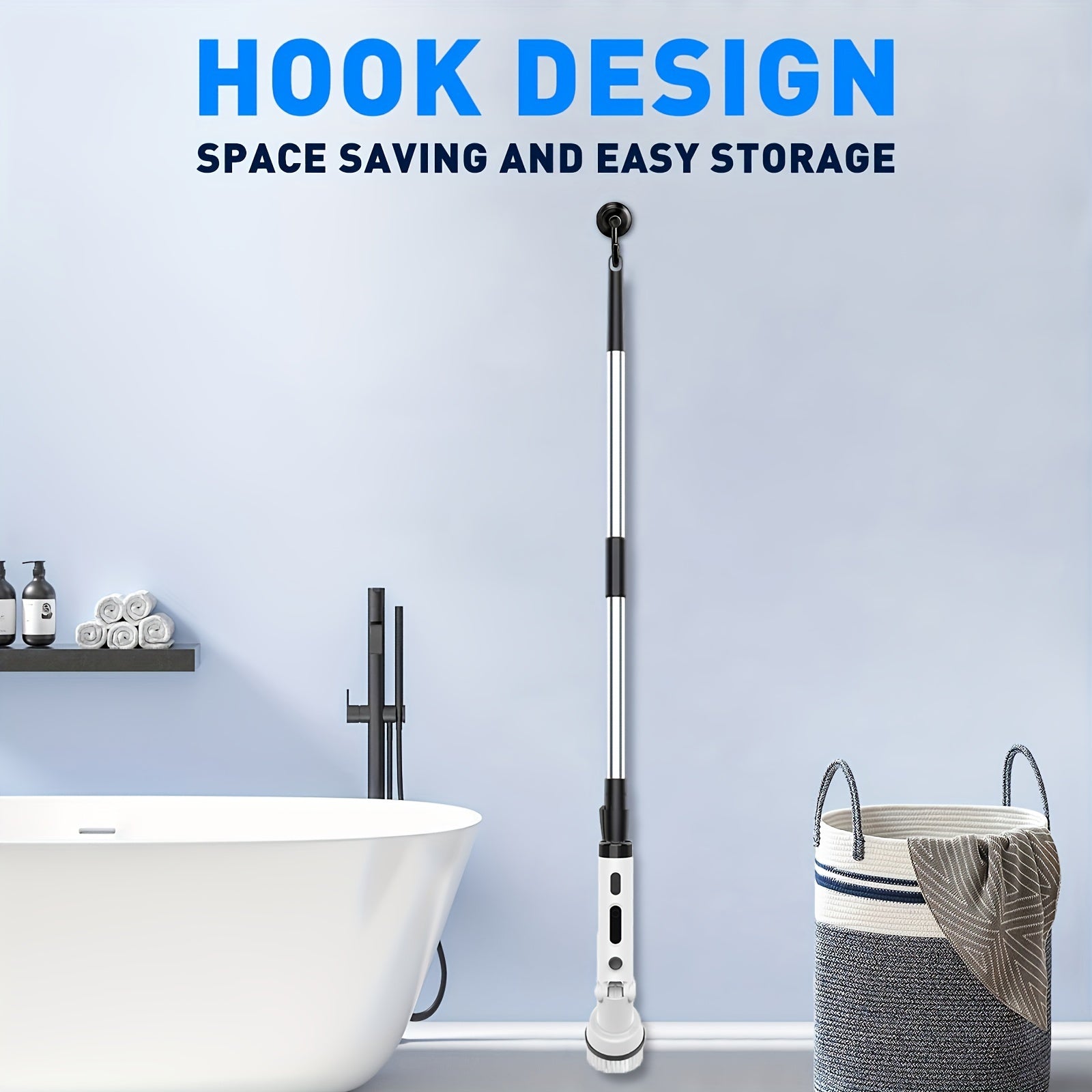 Electric Spin Scrubber Cordless with 6 Brush Heads for Bathroom Kitchen Floor