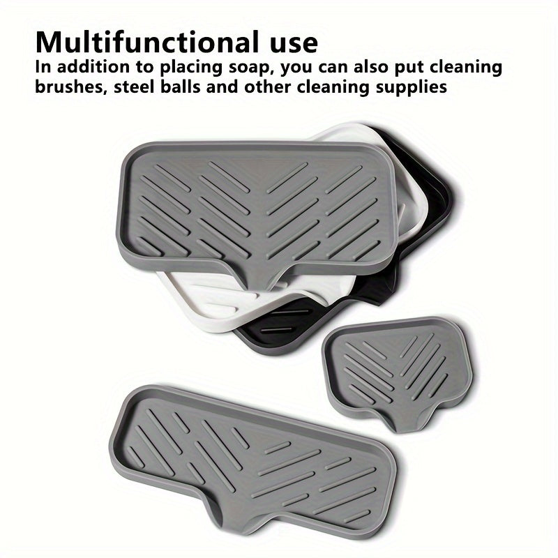 Plato de jabón de silicona con drenaje para fregaderos de cocina y baño antideslizante y a prueba de salpicaduras