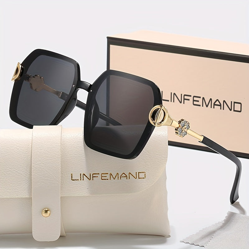 Women's Square Fashion Glasses with Gradient and Carved Design for Parties and Gifts