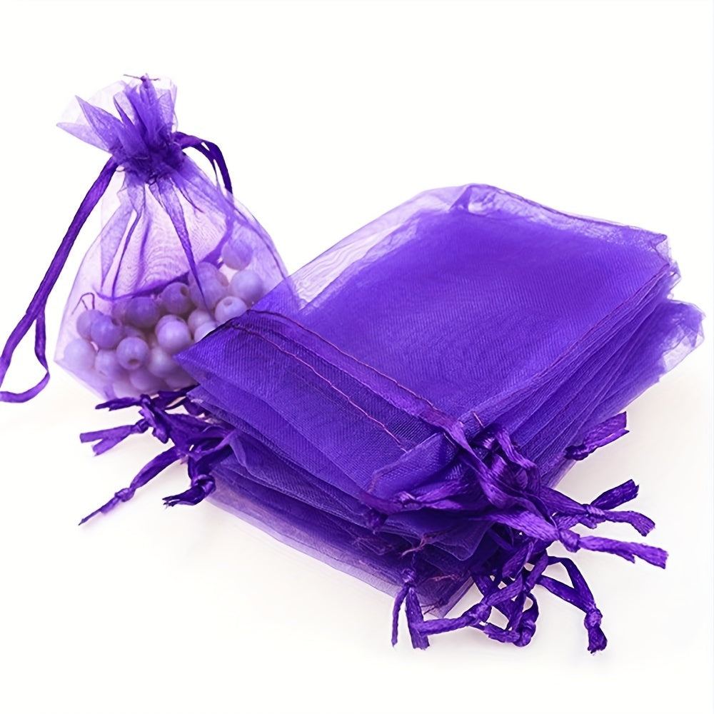 Assorted Purple Organza Gift Jewelry Drawstring Bags 50 Pieces