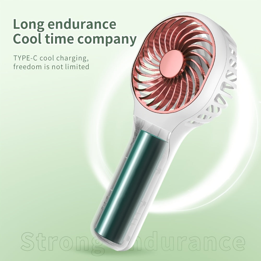 Portable Handheld Fan for Girls and Kids USB Rechargeable Quiet High-Speed