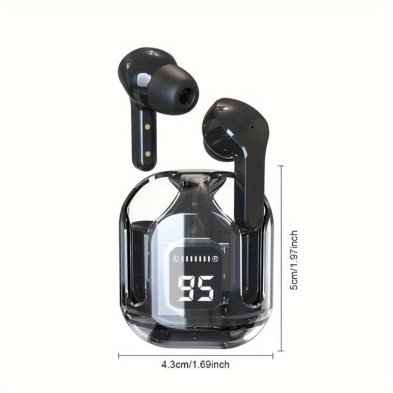 Беспроводные наушники высокой четкости с сенсорным управлением, цифровым дисплеем и перезаряжаемой батареей для игр, спорта и отдыха - пластиковый материал, для взрослых.