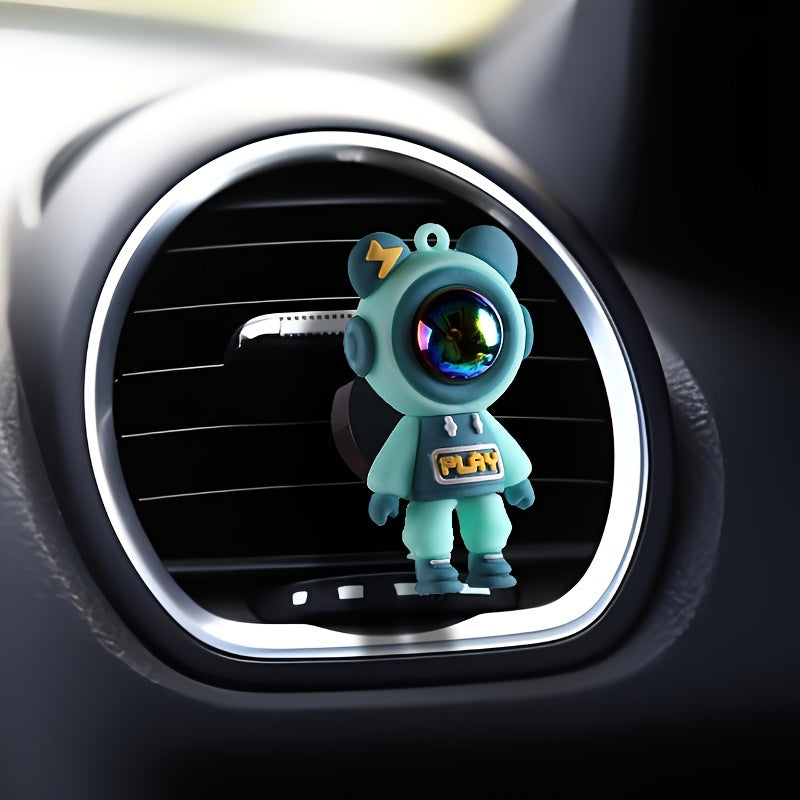 Car Interior Decoration Accessories – Astronaut Bear Air Freshener Vent Clip, 1 or 4 Pack