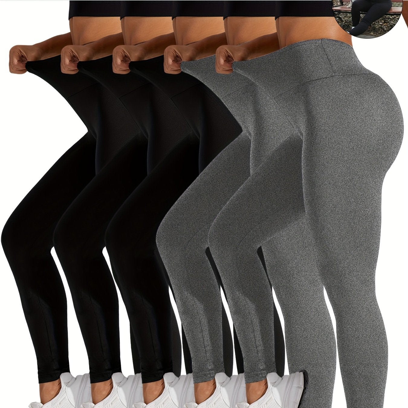 Plus Size Soft Leggings for Women High-Rise Tummy Control Workout Pants