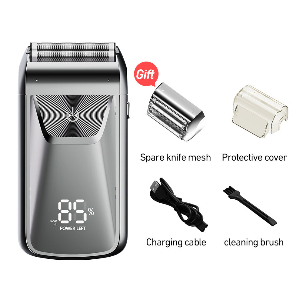 Режущий бритвенный станок с двойной сеткой для бритья лысой головы, височной волосистой части и для использования на улице. Алюминиевая фольга для стрижки лысой головы у мужчин.