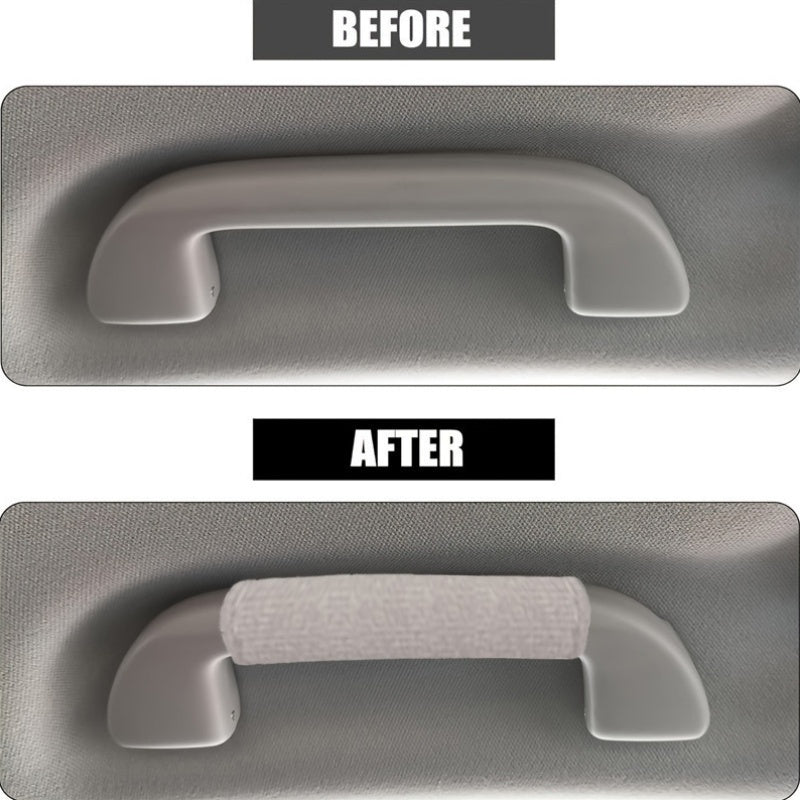 4-Pack Nylon Short Plush Car Door Handle Covers Anti-Slip Front Decor Sleeves