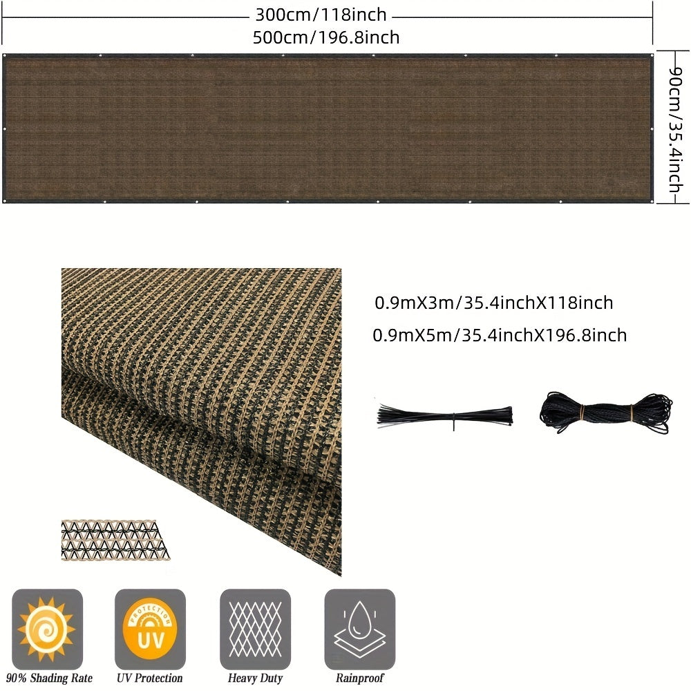 Outdoor Brown Plastic Mesh Privacy Screen for Balcony Shade and Wind Protection