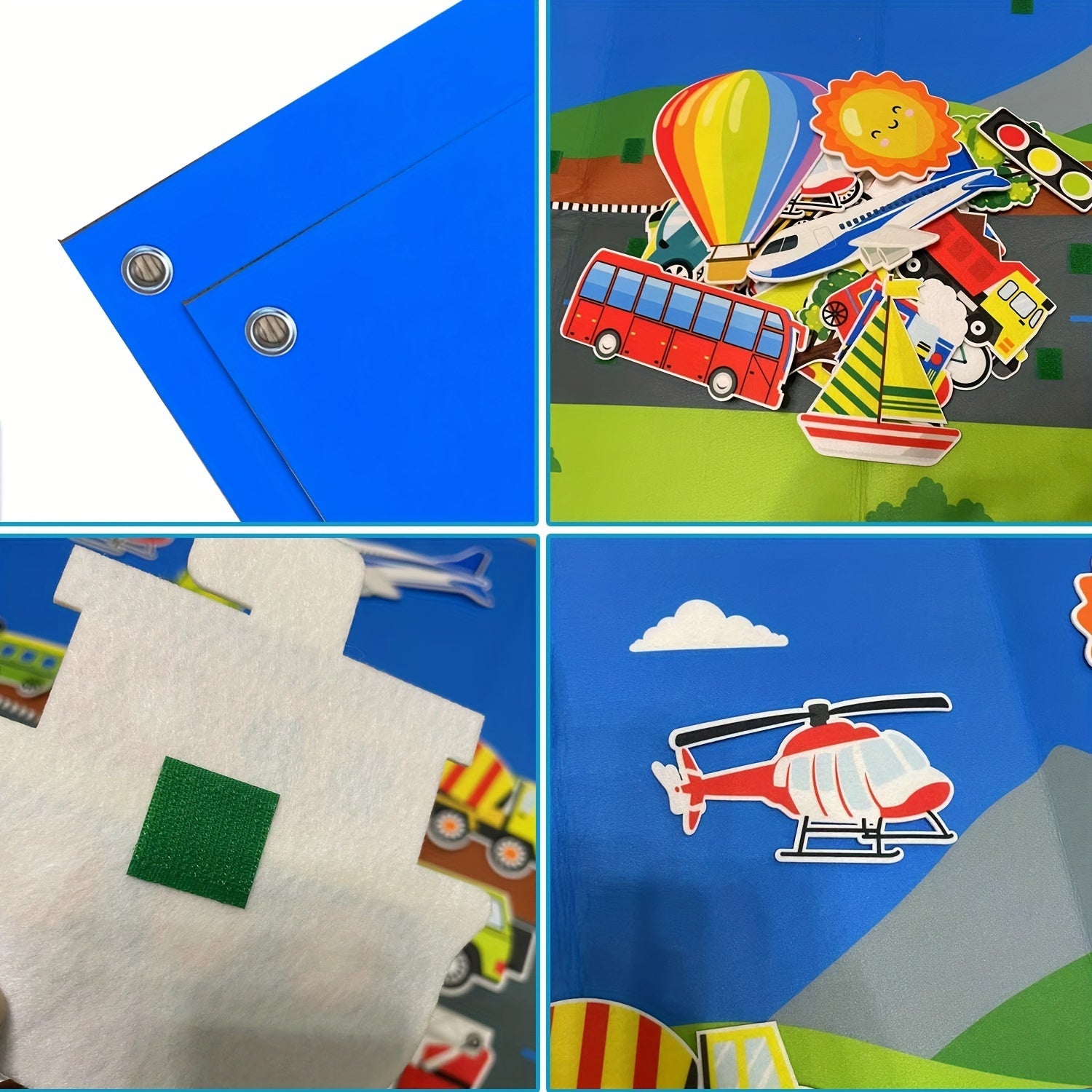 Bolalar tashish uchun mo'ljallangan felt hikoya paneli to'plami, 30 ta qism, erta ta'lim uchun o'quv o'yinchoqlari