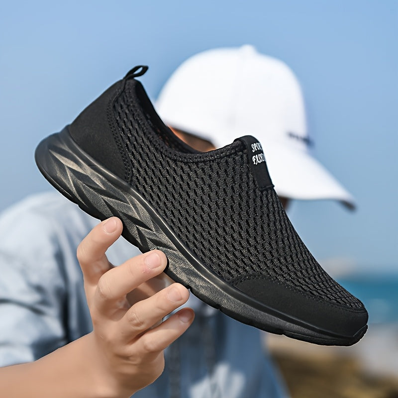 Men's Slip-On Sneakers Breathable Mesh Upper Non-Slip MD Sole for Casual Outdoor Activities