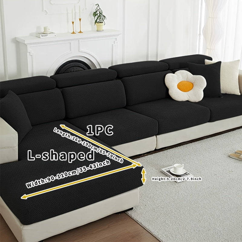 Серый флисовый чехол для дивана, подходящий для всех сезонов, эластичный и защитный для домашнего использования.