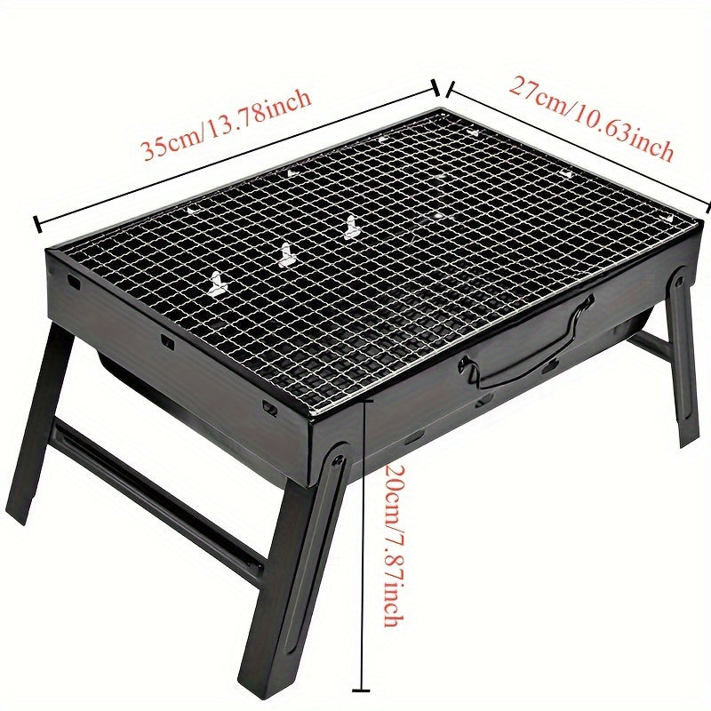 Set of 2 Portable Folding Smokeless Charcoal BBQ Grills for Camping and Picnics