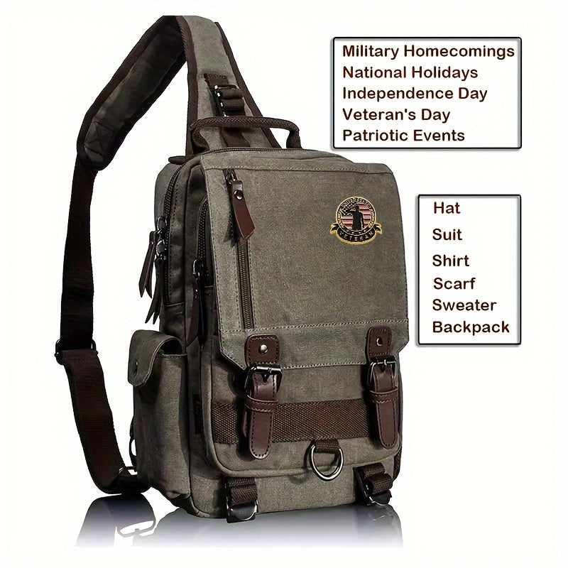 10-Pack Vintage Alloy Veteran Lapel Pins Military Commemorative Brooches Irregular Shapes