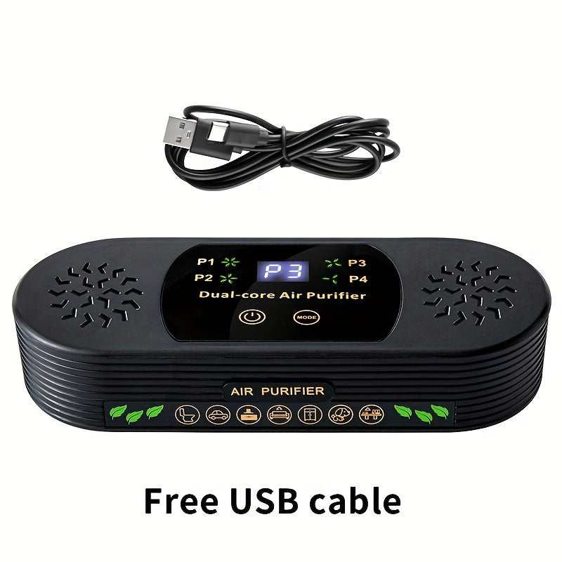 Toilet Air Purifier Dual-Core 3-in-1 Odor Dust Eliminator USB Touch