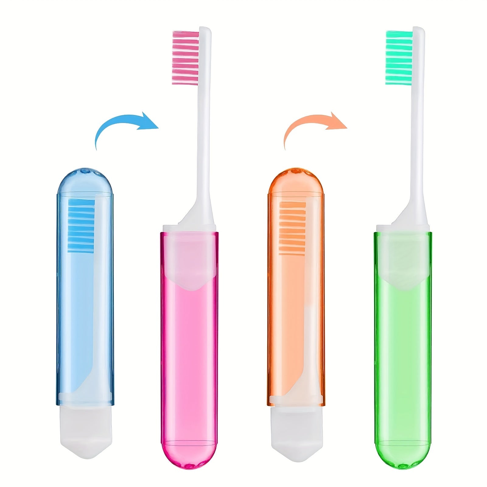 Travel Toothbrush Soft Bristles Compact Waterproof Cap for On-the-Go Cleaning