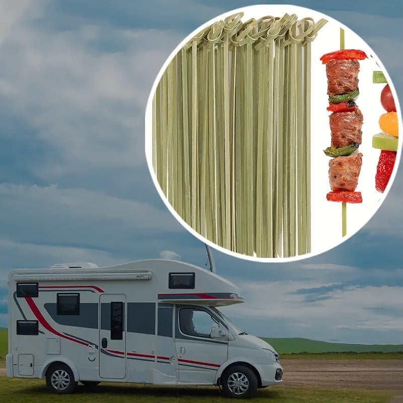 100 Pieces Handmade Circular Bamboo Skewers for Fruit, Cocktail, and Appetizer Use