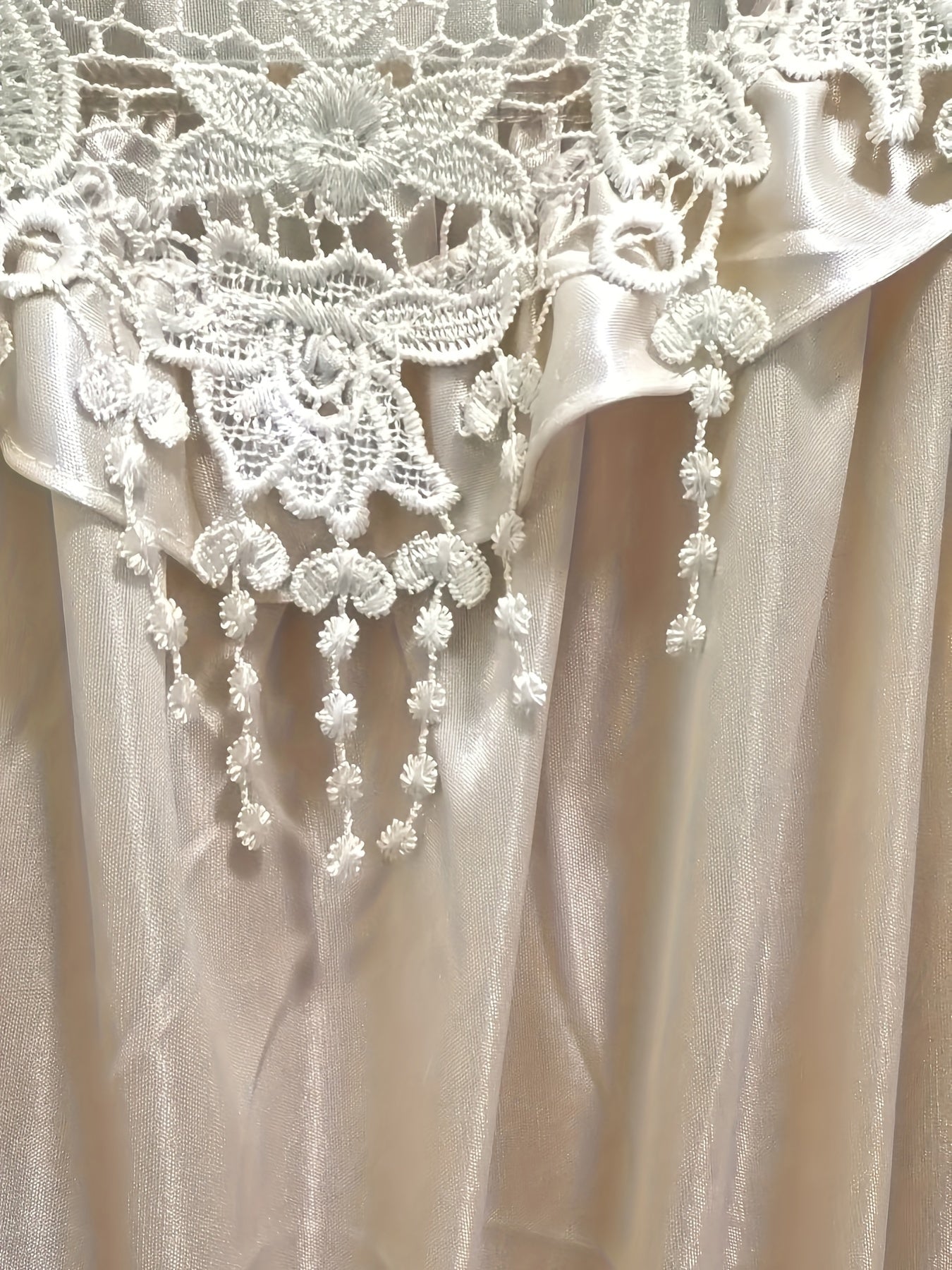 Women's Sleeveless Lace Nightdress Summer Elegant Solid Color Satin Feel Sleepwear