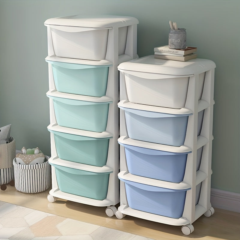 Plastic Drawer Storage Organizer 3/4/5/6 Tiers in White Blue Pink Teal