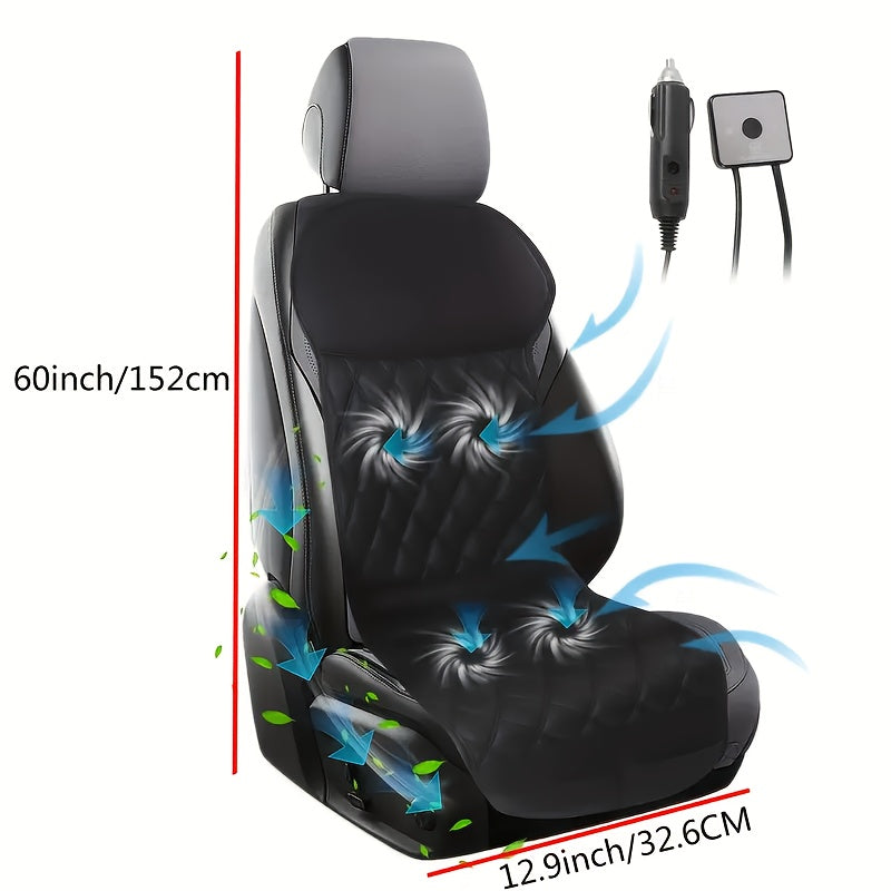 Avtomobil o‘rindigi sovutgich qopqog‘i PU charm, yozgi sovutish yostiq, qora, sozlanadigan havo oqimi