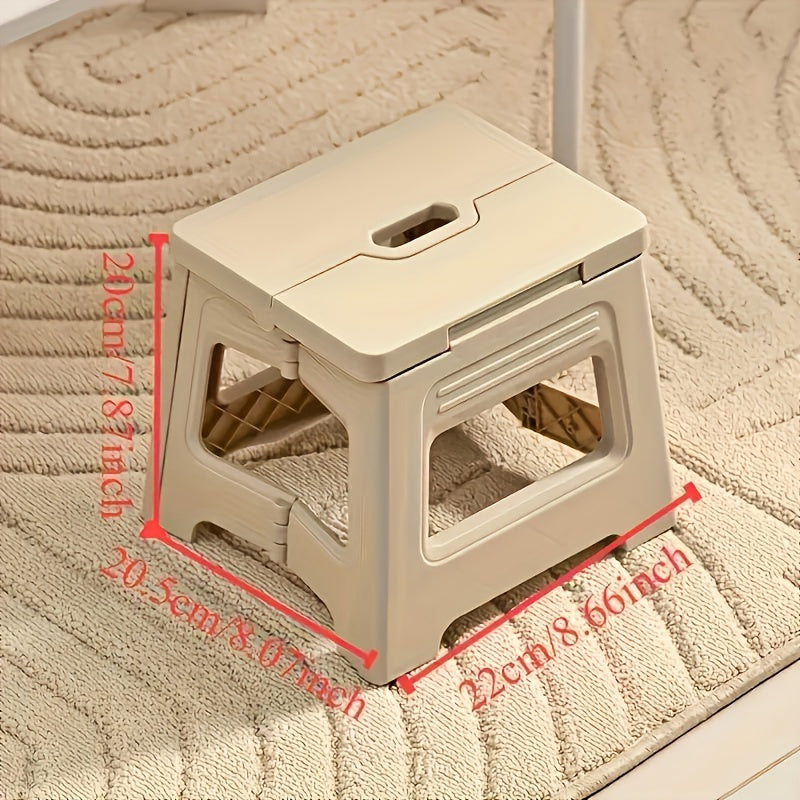 Square Plastic Folding Stool Adjustable Slip-Resistant Portable for Travel and Fishing