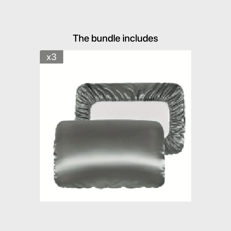 Fundas de almohada de satén transpirable con cordón elástico para un sueño cómodo, juego de dos