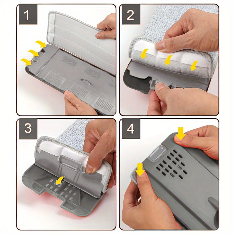 1 Qoʻlga olingan tekis mopu toʻplami, uzoq tutqichi bilan, yogʻoch, parket, plitka pollari uchun ikki tomonlama aylanuvchi mop, mustahkam plastikdan tayyorlangan, yashash xonasi, yotoqxona, hammom va oshxona tozalash uchun mukammal.