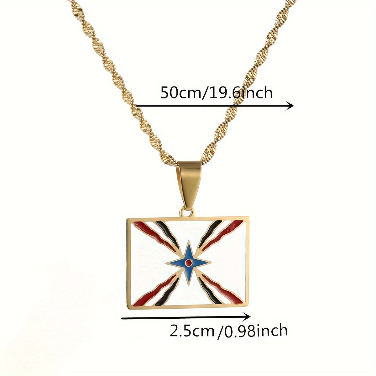 Collar de cadena con colgante Ashur de acero inoxidable, joyería unisex inspirada en Asiria