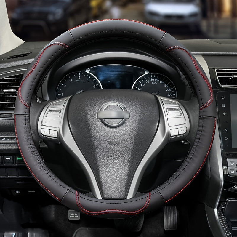Universal Breathable Microfiber Leather Car Steering Wheel Cover Non-Slip Protector