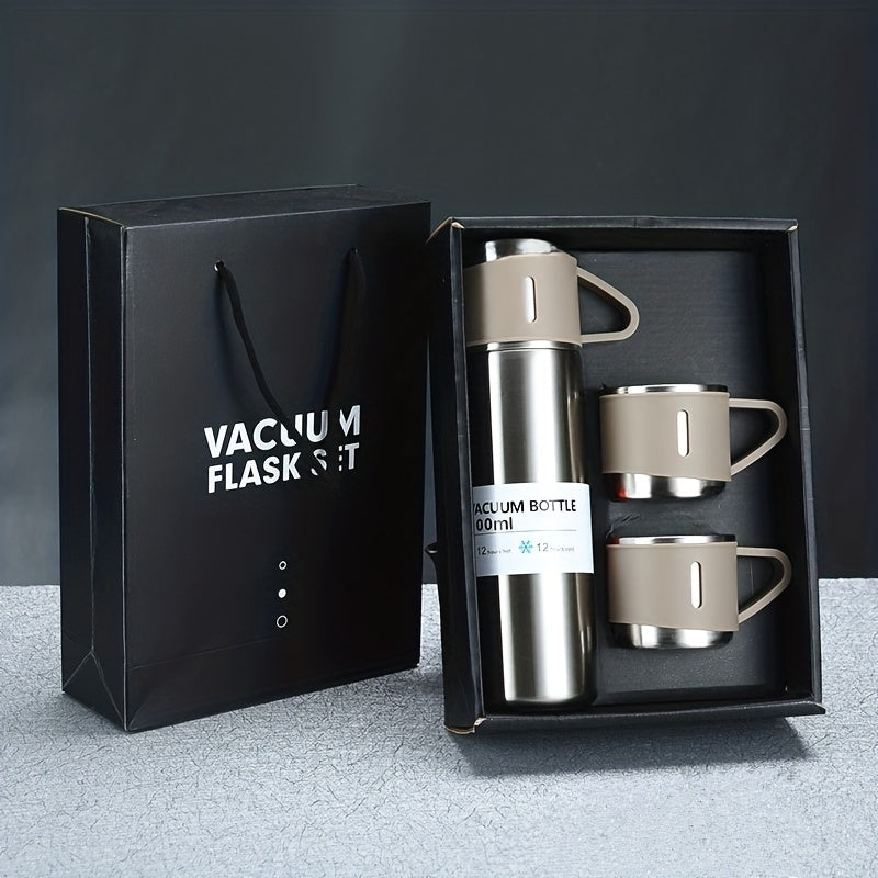 16.9oz Stainless Steel Vacuum Flask Set for Hot Cold Drinks Outdoor Office Leisure