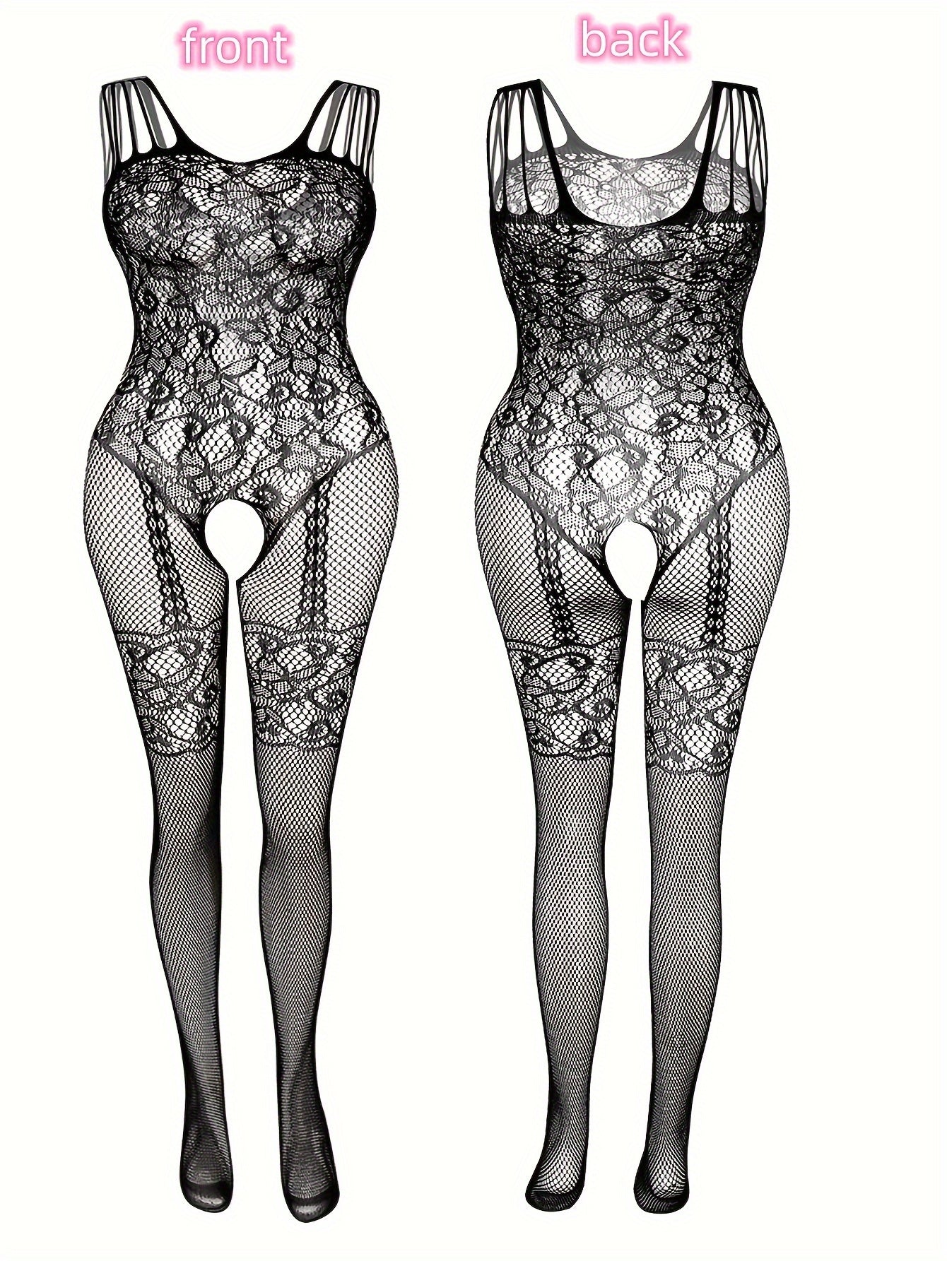 Women's Plus Size Leopard Print Lingerie Set Mesh Bodysuit Sleepwear