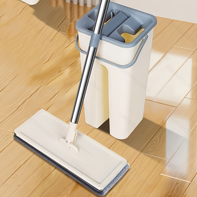 2-in-1 Mop and Bucket Set with Microfiber Pad for Hardwood Tile Laminate Floors