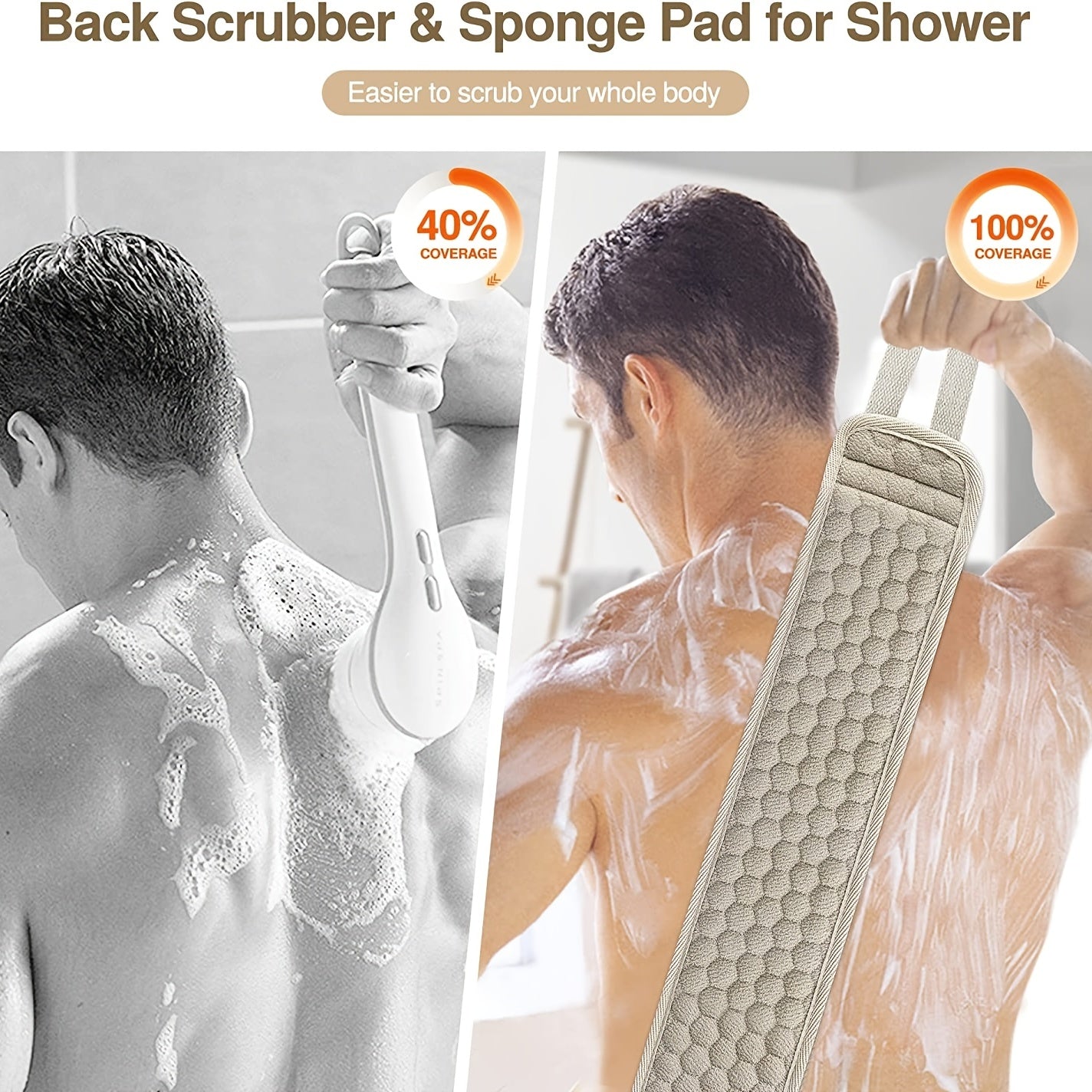Unisex Back Scrubber Exfoliates Body Relaxing Bath and Shower Tool